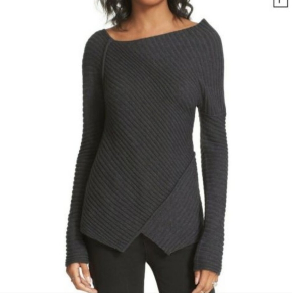 Free People Love and Harmony Gray Ribbed Knit Sweater - Picture 9 of 13